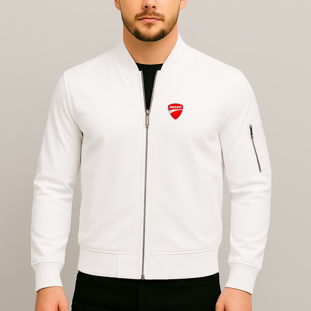Men’s Ducati Motorcycle Lightweight Bomber Jacket Windbreaker Softshell Varsity Jacket Coat